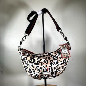 Brighton Spotted Love Swing Bag Leopard Crossbody Adjustable Belt Bag Zipper
